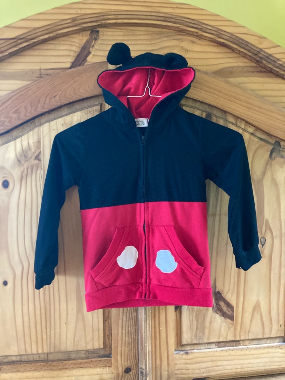 Kids Presley Couture Mickey Mouse red black hoodie jacket size 7/8